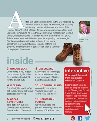 Cloud9 Travel Magazine - What's Inside the March 2013 issue
