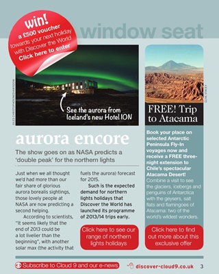 Cloud9 Travel Magazine - Northern Lights and the solar max