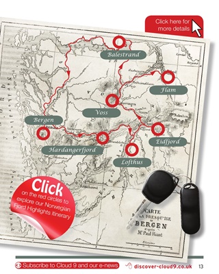 Cloud9 Travel Magazine - Norwegian Fjords Map