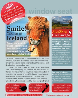 Iceland and New Zealand voted friendliest holiday destinations - Cloud 9 Magazine May 2013
