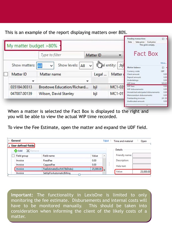 Fee Estimate - Issue 1