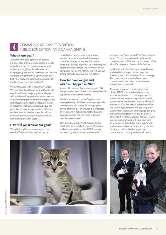 RSPCA Trustees' Report and Accounts 2014 - Issue 1