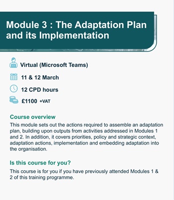 Adaptation to Climate Change - Module 3 : The Adaptation Plan and its Implementation