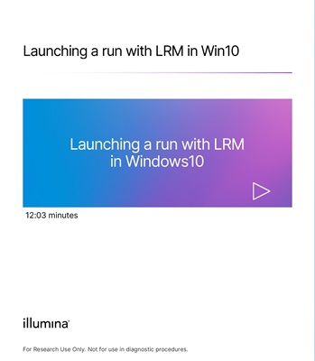 Launching a run with LRM in Win10