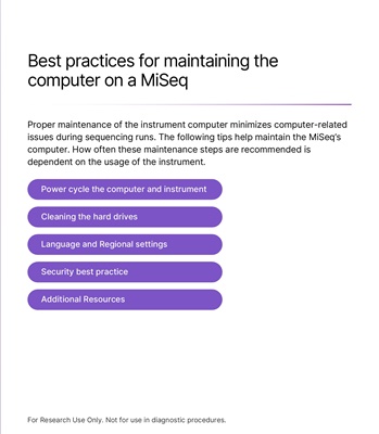 Best practices for maintaining the computer on a MiSeq