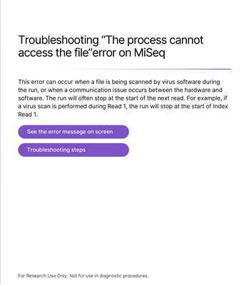 Troubleshooting “The process cannot access the file”error on MiSeq