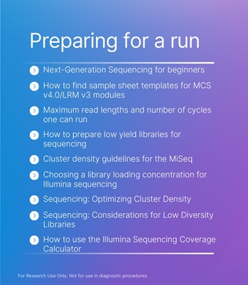 Section 1 contents - Preparing for a run