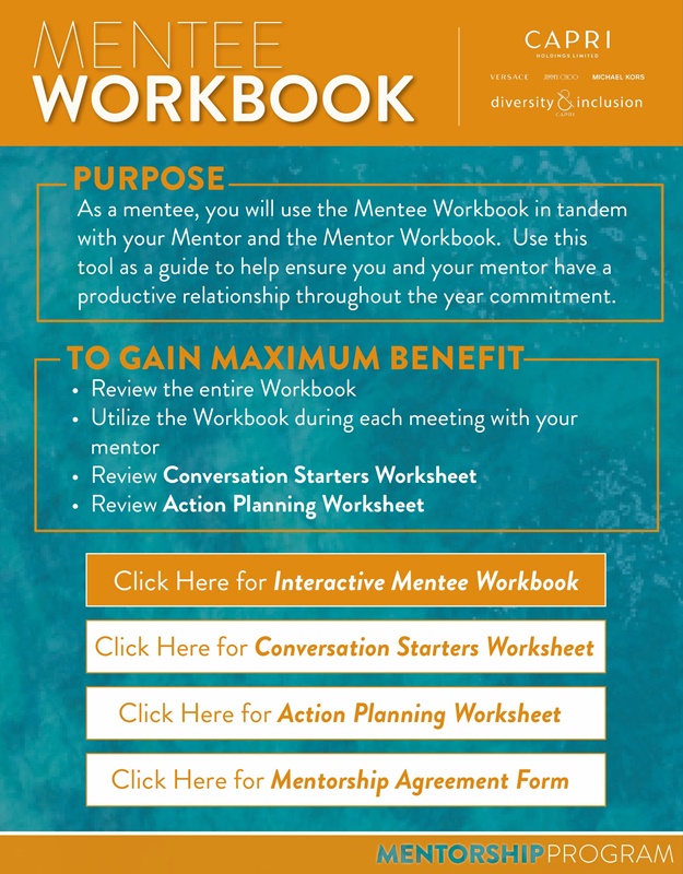 Global Capri Mentorship Program - Mentee Workbook