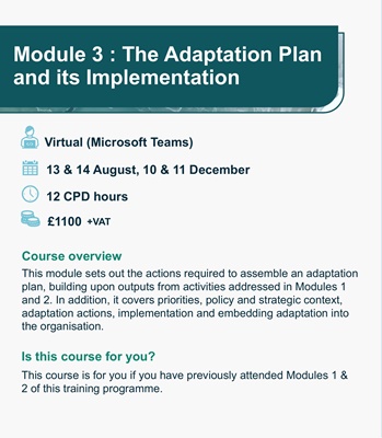 Adaptation to Climate Change - Module 3 : The Adaptation Plan and its Implementation