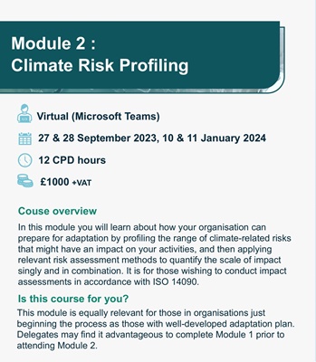 Adaptation to Climate Change - Module 2 : Climate Risk Profiling