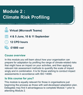 Adaptation to Climate Change - Module 2 : Climate Risk Profiling