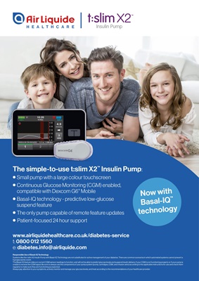 Air Liquide Healthcare UK Tandem t:slim insulin pump with Control IQ