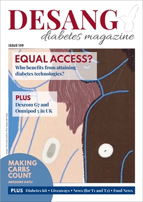 Desang diabetes magazine, Making Carbs Count, Diabetes KIT, non-invasive glucose testing, Glooko