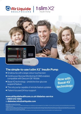 Air Liquide Healthcare UK Tandem t:slim insulin pump with Control IQ