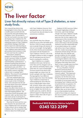 Desang Diabetes magazine, fatty liver link to Type 2 diabetes