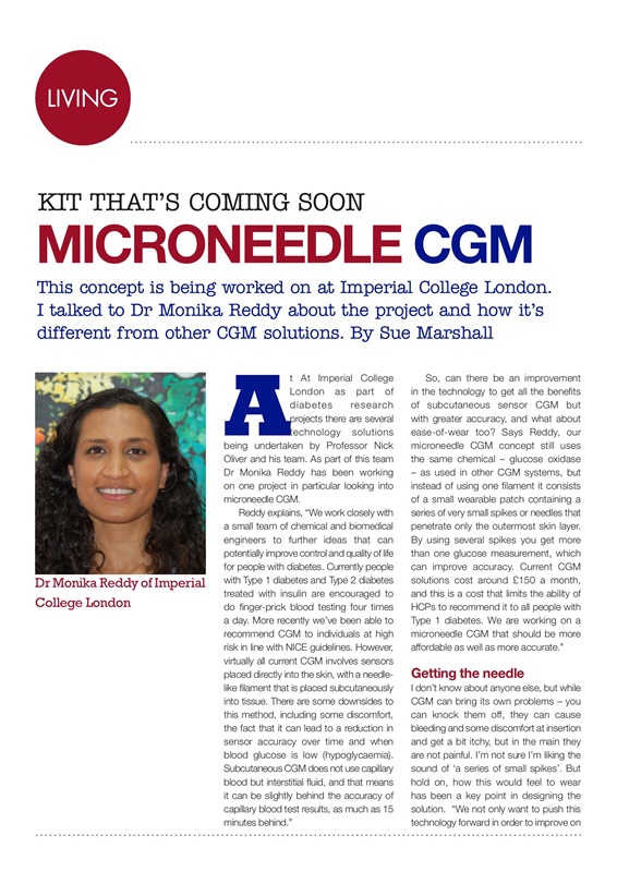 Diabetes kit, microneedle CGM, Imperial College London Diabetes ...