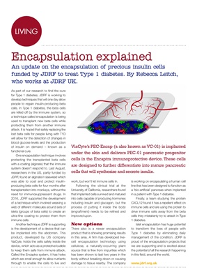 JDRF stem cell encapsulation