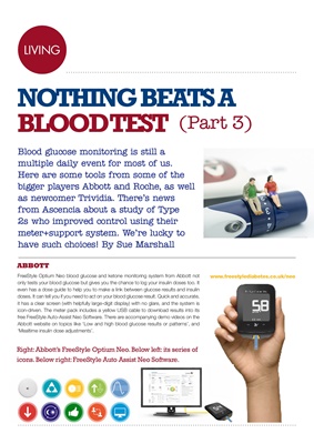 blood glucose monitoring, Abbott Optium Neo, Sue Marshall diabetes