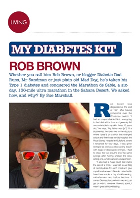 My Diabetes Kit, Rob Brown, Diabetic Dad Runs, Marathon des Sables