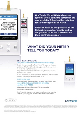 Lifescan OneTouch blood test meter Verio iQ