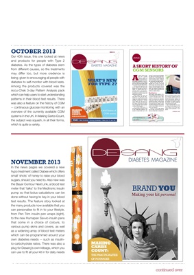 Desang magazine features on living with diabetes