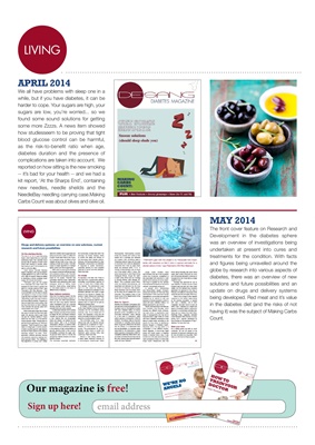 Desang magazine features on living with diabetes