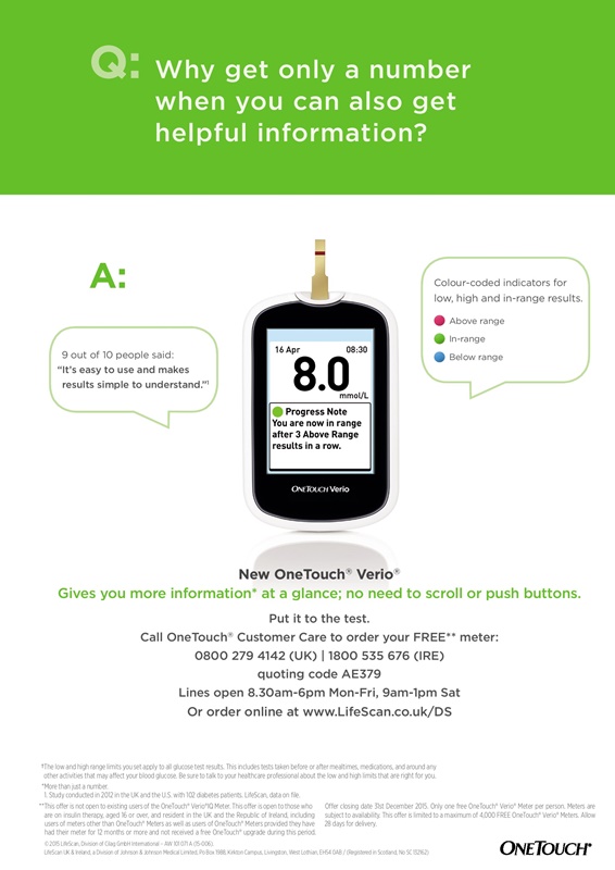 Verio iQ blood test meter, blood testing, glucose testing