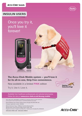Accu-Chek Mobile blood glucose system, Medical Detection Dogs, Limited Edition Accu-Chek Mobile pink