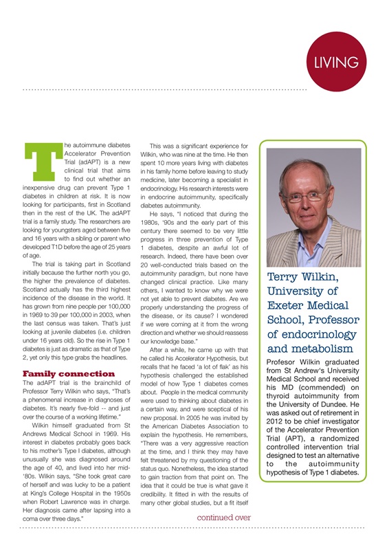 The Accelerator Hypothesis, Professor Terry Wilkin, the ADAPT trial