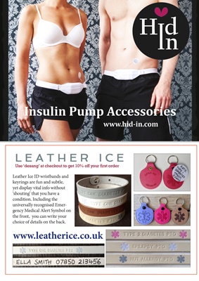 Hid-In insulin pump belts, Leather ICE medical ID