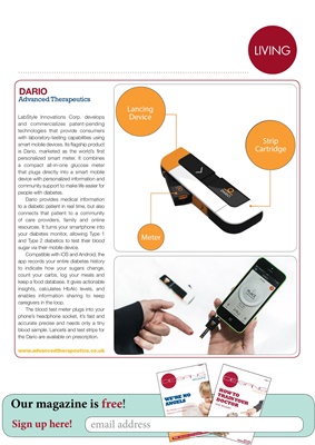 Diabetes apps, blood test meter, Dario UK