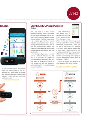 Wavesense Jazz Wireless blood test meter, FreeStyle LIbre Link Up app