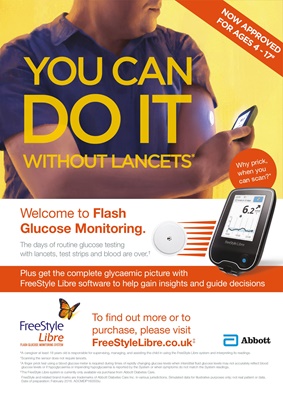 Abbott Freestyle Libre, Flash Glucose Monitoring, blood testing without lancets