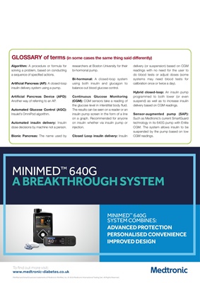 Medtronic diabetes insulin pump, Medtronic Minimed 640G, and Medtronic Enlite CGM,