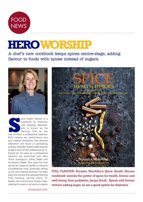 Chef Natasha MacAller, Spice Health Heroes, publisher Jacqui Small, food for diabetes