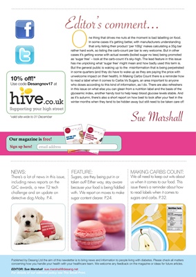 Desang diabetes magazine diabetes information, Sue Marshall