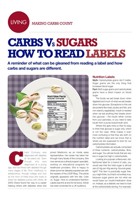 Making Carbs Count, carb counting, how to read a nutrition label