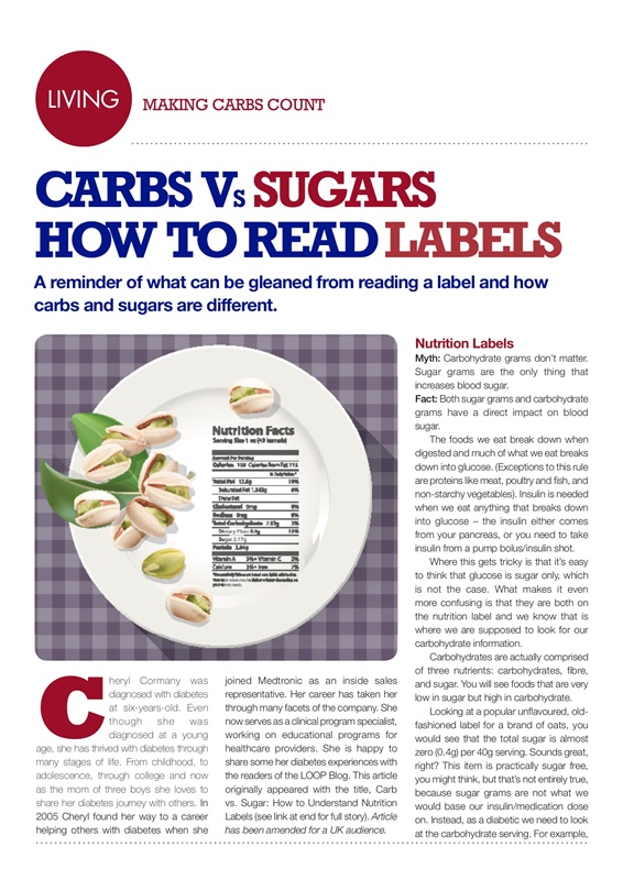 Making Carbs Count, carb counting, how to read a nutrition label