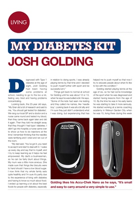 My Diabetes Kit Josh Golding, Accu-Chek Nano blood test meter, Type 1 diabetes