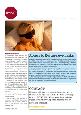 Noctura 400 eyemask, Polyphotonix, diabetic retinopathy