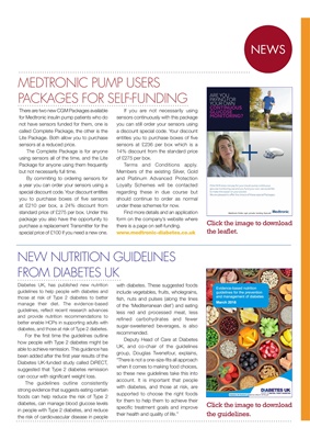 Diabetes UK Nutrition Guidelines, Medtronic insulin pump CGM packages