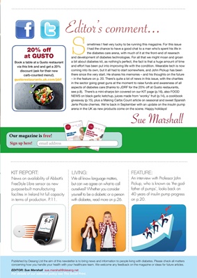 Desang diabetes magazine diabetes information, Sue Marshall