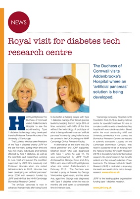 JDRF patron HRH Duchess of Cornwall, diabetes research Dr Roman Hovorka
