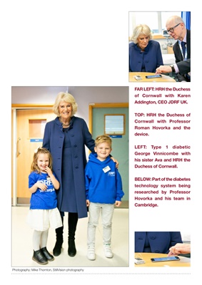 JDRF patron HRH Duchess of Cornwall, diabetes research Dr Roman Hovorka