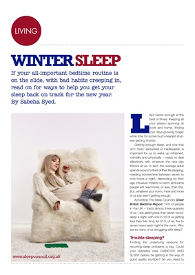 Winter sleep report, the Sleep Council