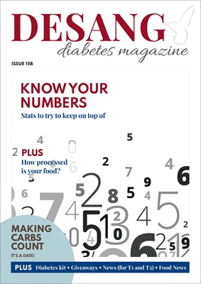 Desang diabetes magazine, Making Carbs Count, Diabetes KIT, non-invasive glucose testing, Glooko