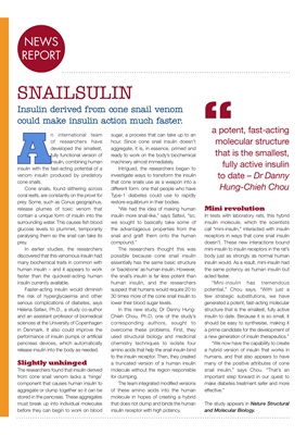 cone snail faster insulin