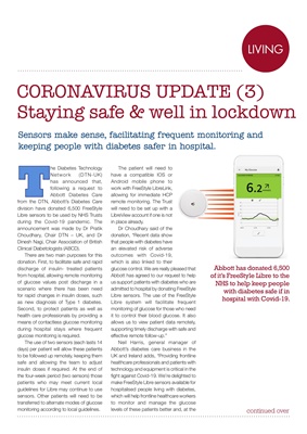 diabetes and coronavirus, Abbott Freestyle Libre, Flash Glucose Monitoring