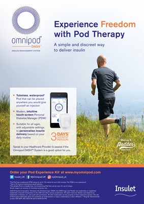 Insulet Omnipod DASH insulin pump with insulin pods, podders, Omnipod DASH Personal Diabetes Manager