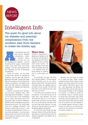 Intellin, Chris Genders, diabetes health information app, Type 2 diabetes